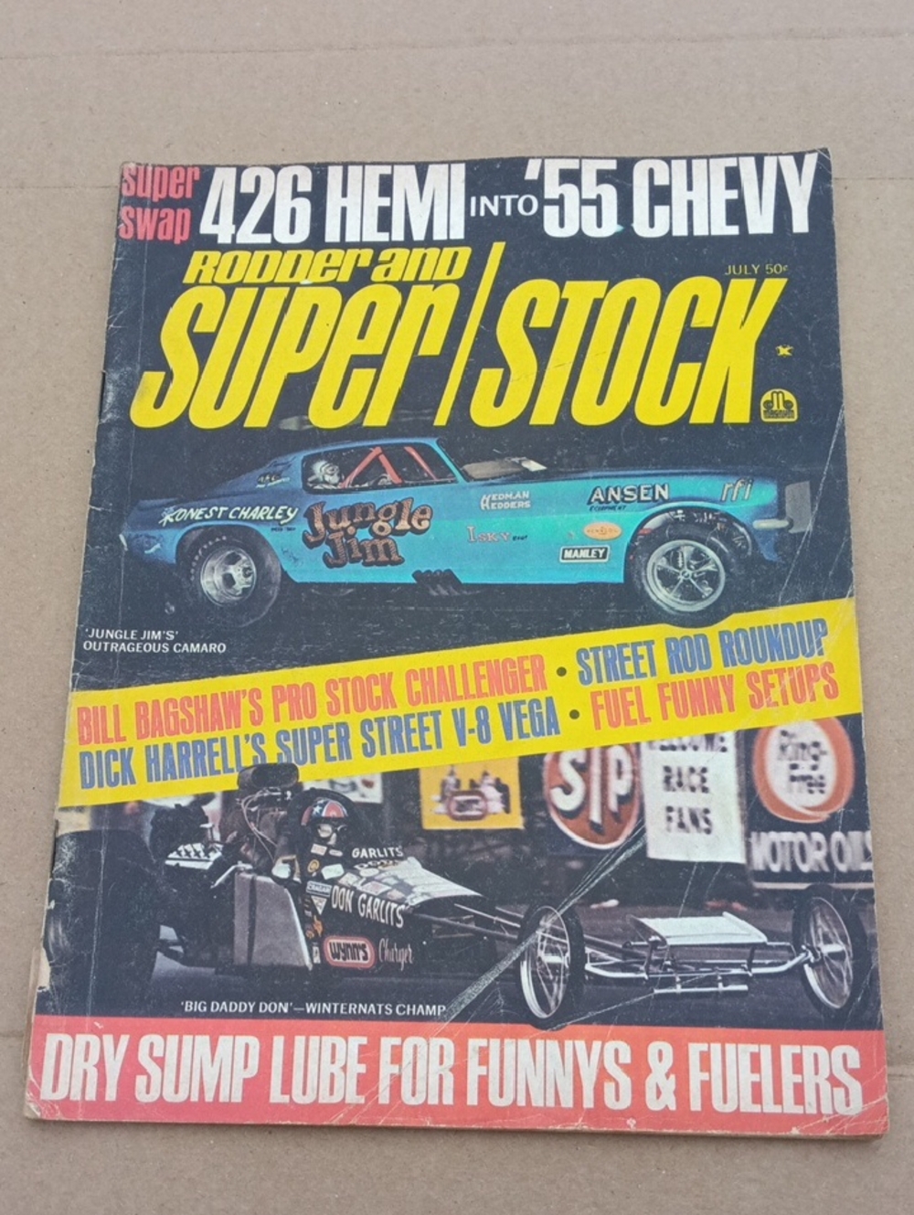 Rodder and Super Stock Vintage Magazine - Blue Cover July 1971